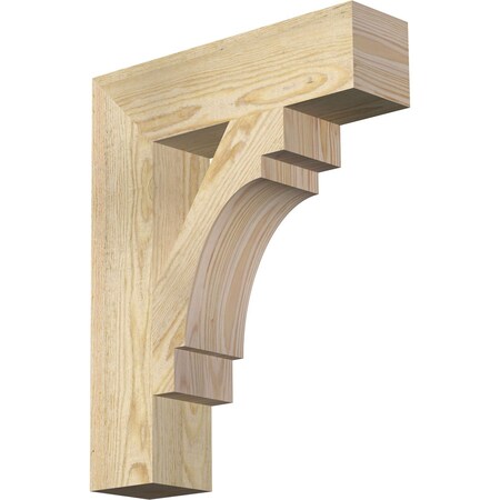 Ekena Millwork Merced Block Rough Sawn Bracket, Douglas Fir, 4"W x 16"D x 20"H BKT04X16X20MRC05RDF